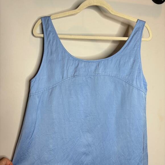 NWT Frame Scoop Neck Micro Flare Dress in Blue - Picture 10 of 13